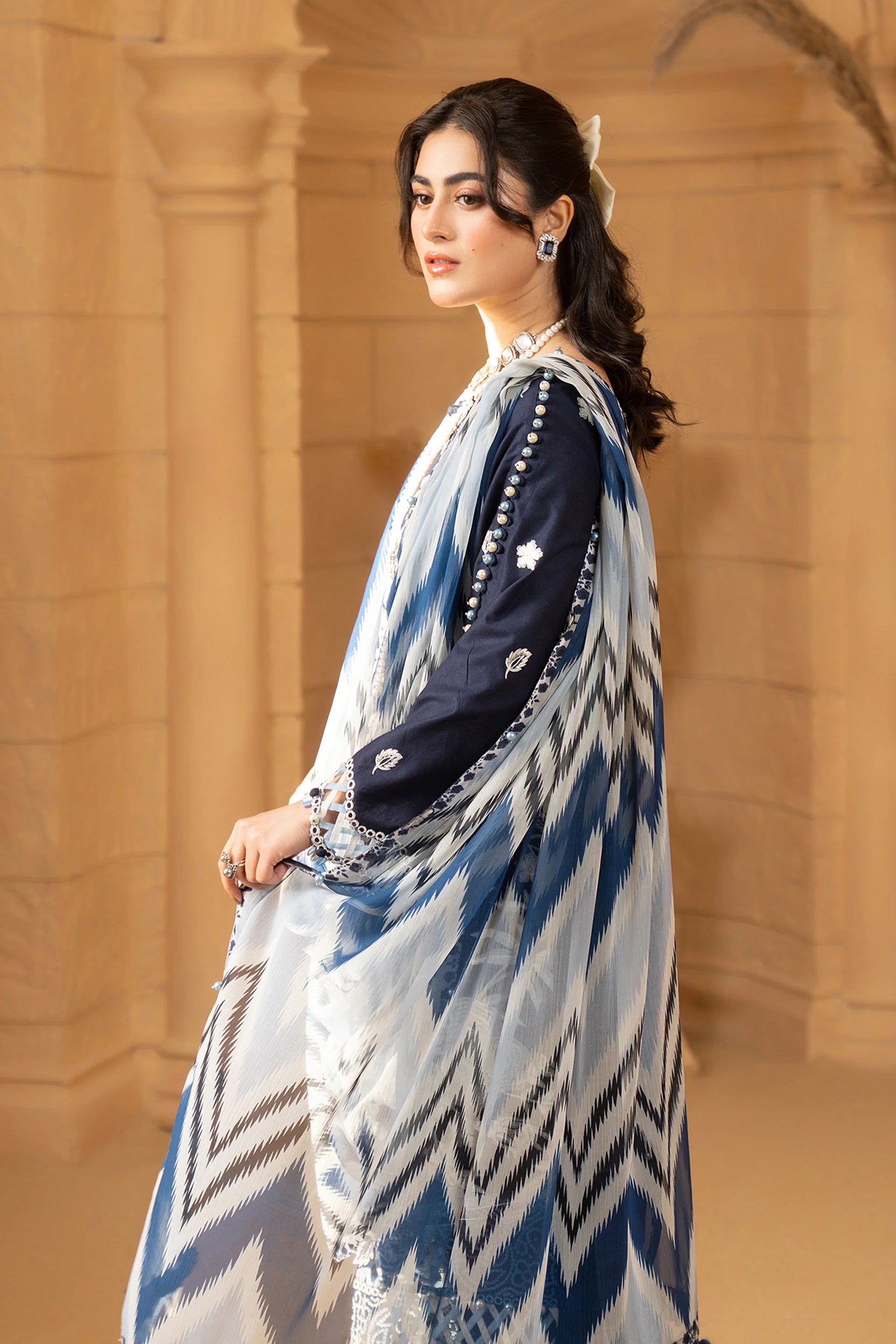 Hemstitch | Summer Luxury Lawn 24 | Ice Blue - Khanumjan  Pakistani Clothes and Designer Dresses in UK, USA 