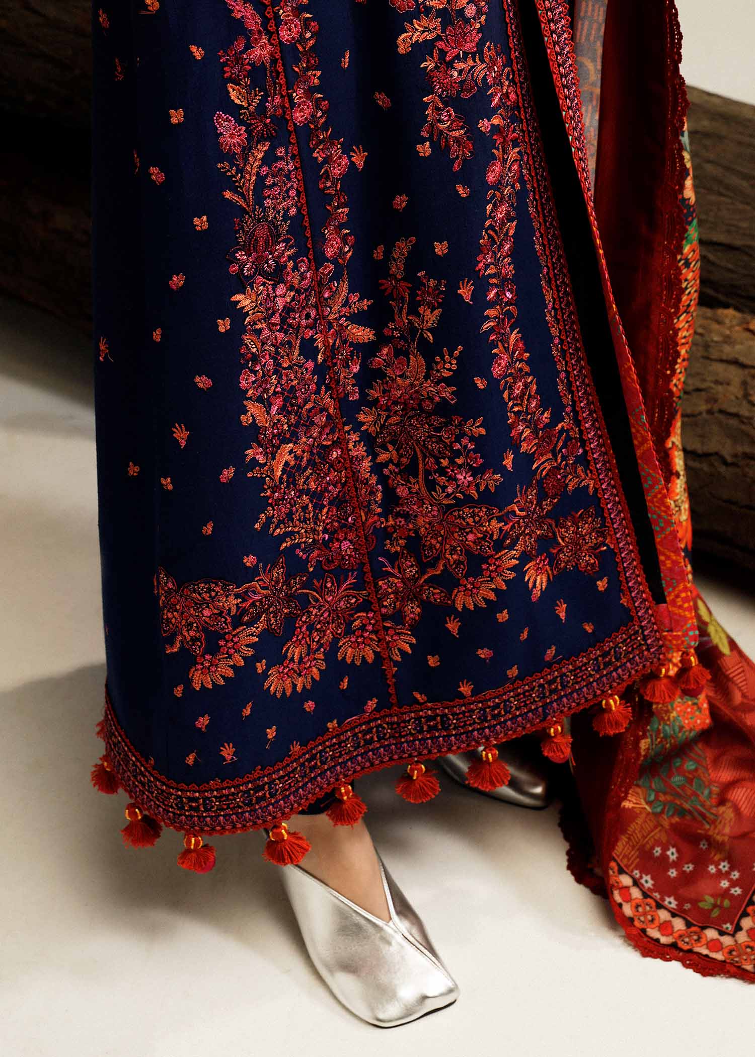 Hussain Rehar | Winter Shawl Khaddar 23 | Cerulean - Khanumjan  Pakistani Clothes and Designer Dresses in UK, USA 