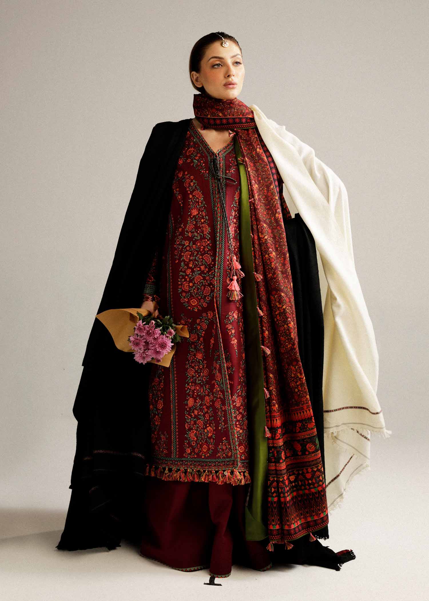 Hussain Rehar | Winter Shawl Khaddar 23 | Ruby - Khanumjan  Pakistani Clothes and Designer Dresses in UK, USA 