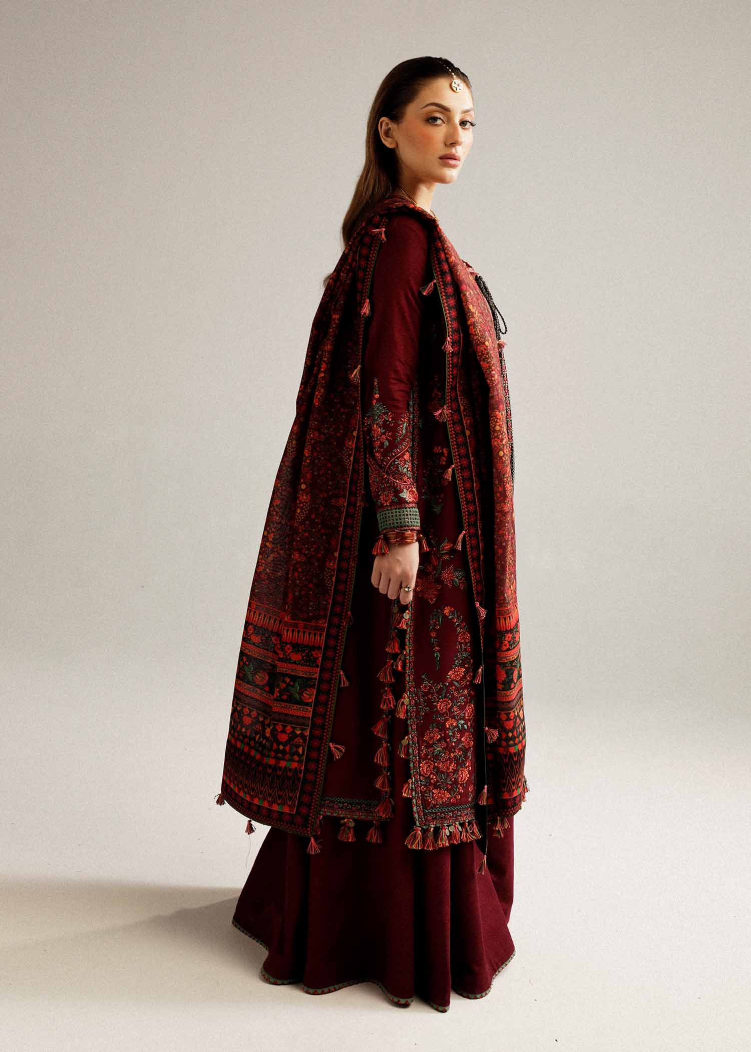 Hussain Rehar | Winter Shawl Khaddar 23 | Ruby - Khanumjan  Pakistani Clothes and Designer Dresses in UK, USA 