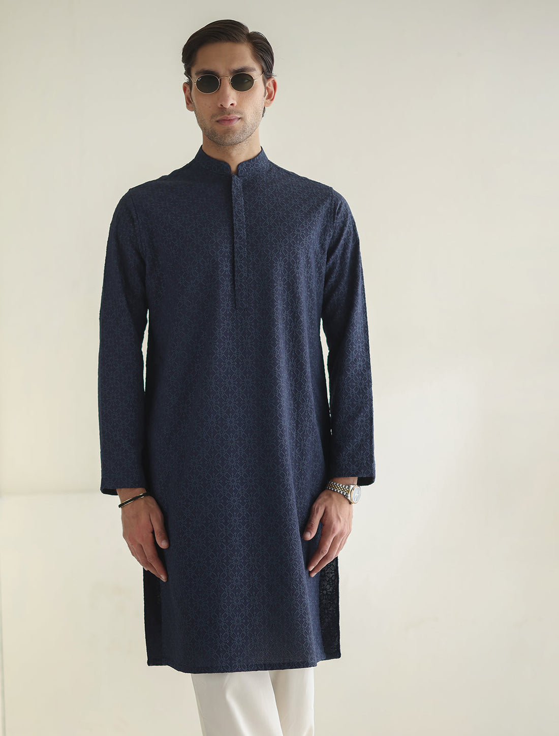 Pakistani Menswear | Ismail Farid - BLUE EMBROIDERED KURTA - Khanumjan  Pakistani Clothes and Designer Dresses in UK, USA 