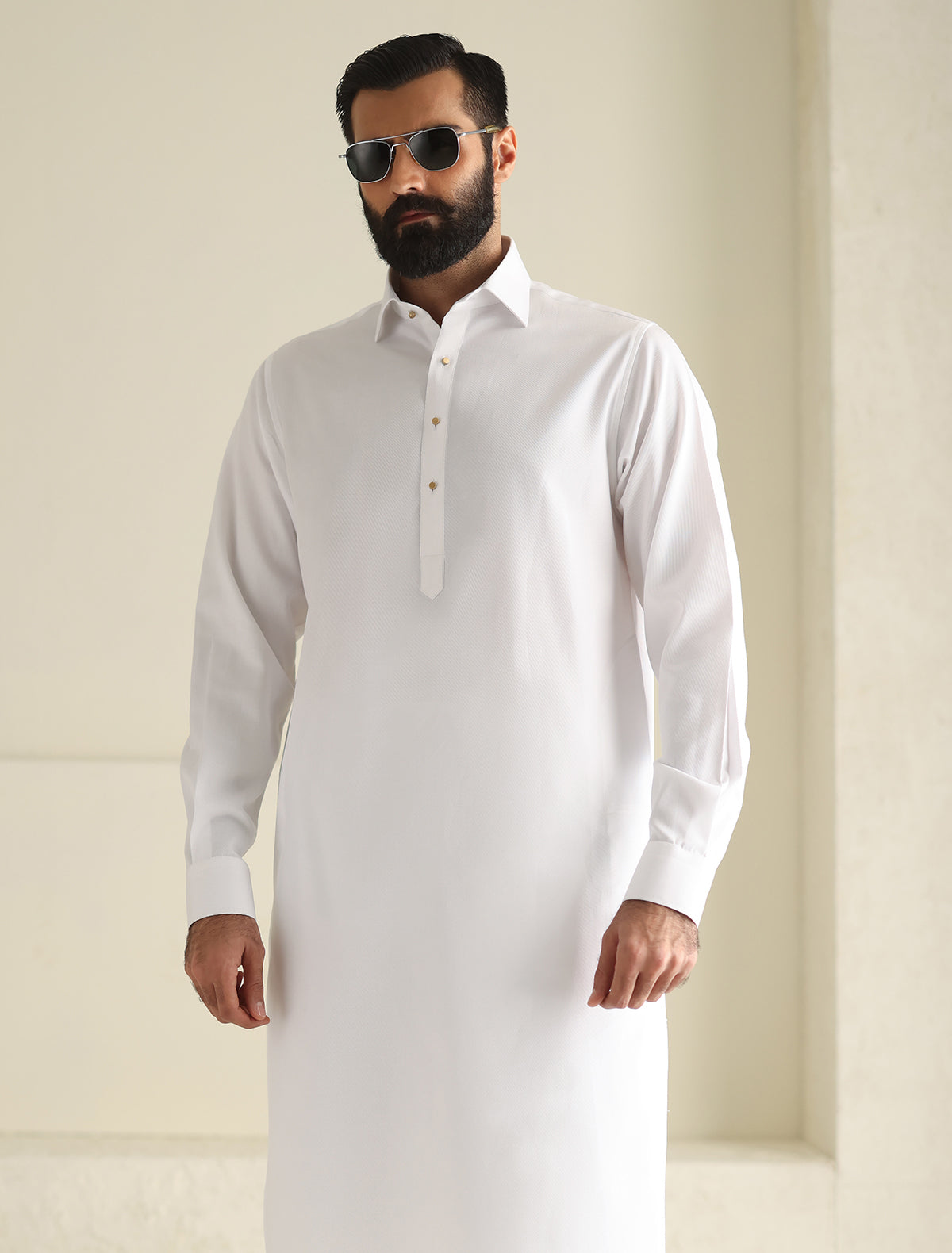 Pakistani Menswear | Ismail Farid - WHITE TWILL KAMEEZ SHALWAR - Khanumjan  Pakistani Clothes and Designer Dresses in UK, USA 