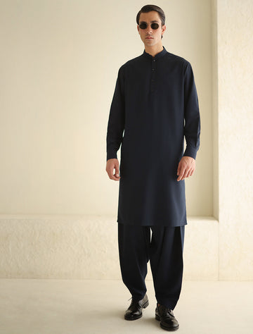 Pakistani Menswear | Ismail Farid - NAVY KAMEEZ SHALWAR - Khanumjan  Pakistani Clothes and Designer Dresses in UK, USA 