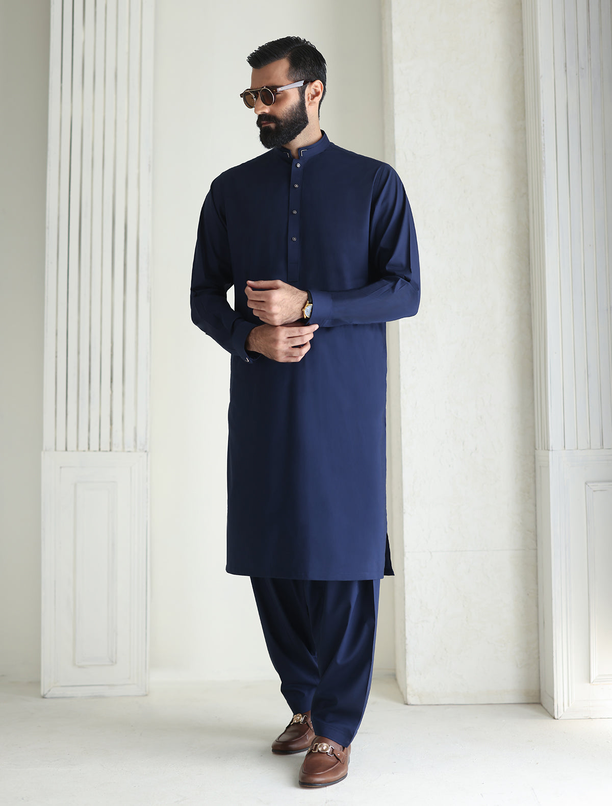 Pakistani Menswear | Ismail Farid - BLUE PREMIUM KAMEEZ SHALWAR - Khanumjan  Pakistani Clothes and Designer Dresses in UK, USA 