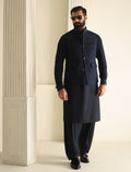 Pakistani Menswear | Ismail Farid - NAVY WAISTCOAT - Khanumjan  Pakistani Clothes and Designer Dresses in UK, USA 
