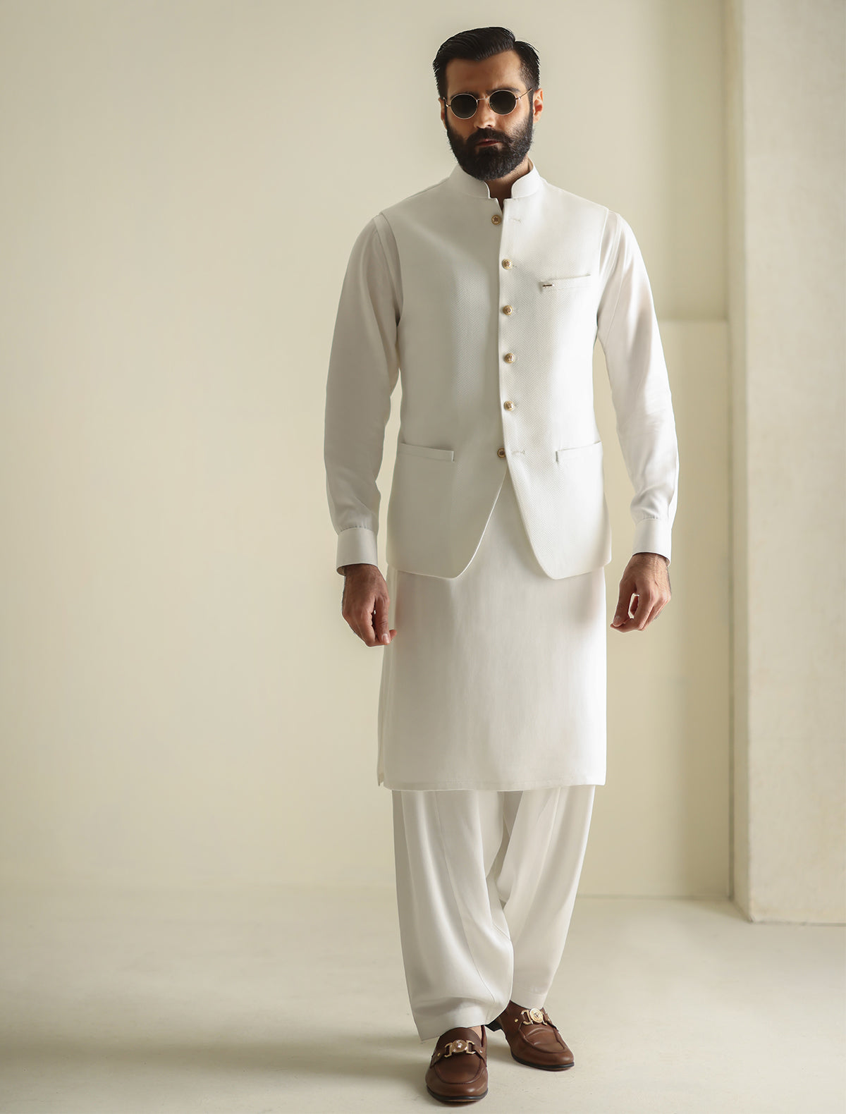 Pakistani Menswear | Ismail Farid - HERRINGBONE WAISTCOAT - Khanumjan  Pakistani Clothes and Designer Dresses in UK, USA 