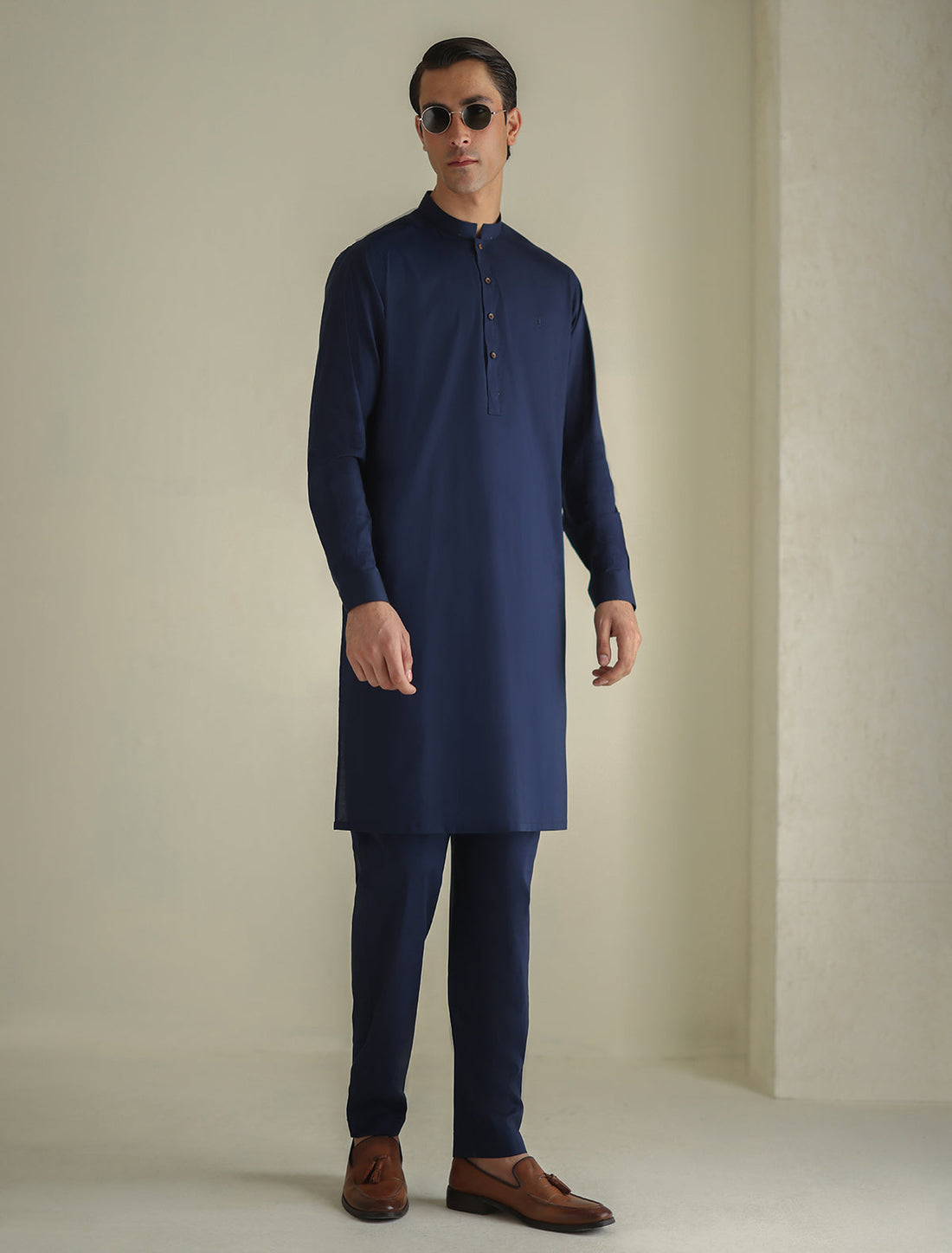 Pakistani Menswear | Ismail Farid - BLUE CLASSIC KURTA PAJAMA - Khanumjan  Pakistani Clothes and Designer Dresses in UK, USA 