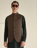 Pakistani Menswear | Ismail Farid - BROWN WAISTCOAT - Khanumjan  Pakistani Clothes and Designer Dresses in UK, USA 