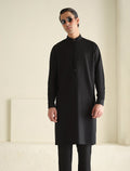 Pakistani Menswear | Ismail Farid RICH BLACK KURTA PAJAMA- - Khanumjan  Pakistani Clothes and Designer Dresses in UK, USA 