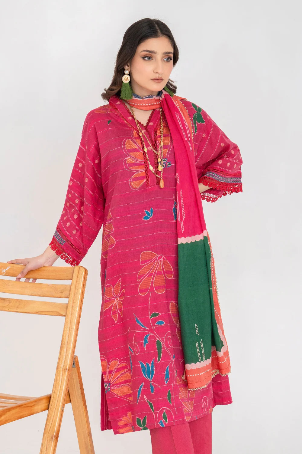 Ittehad | Printed Lawn 24 | IP3P01-3PS-DPK - Khanumjan  Pakistani Clothes and Designer Dresses in UK, USA 