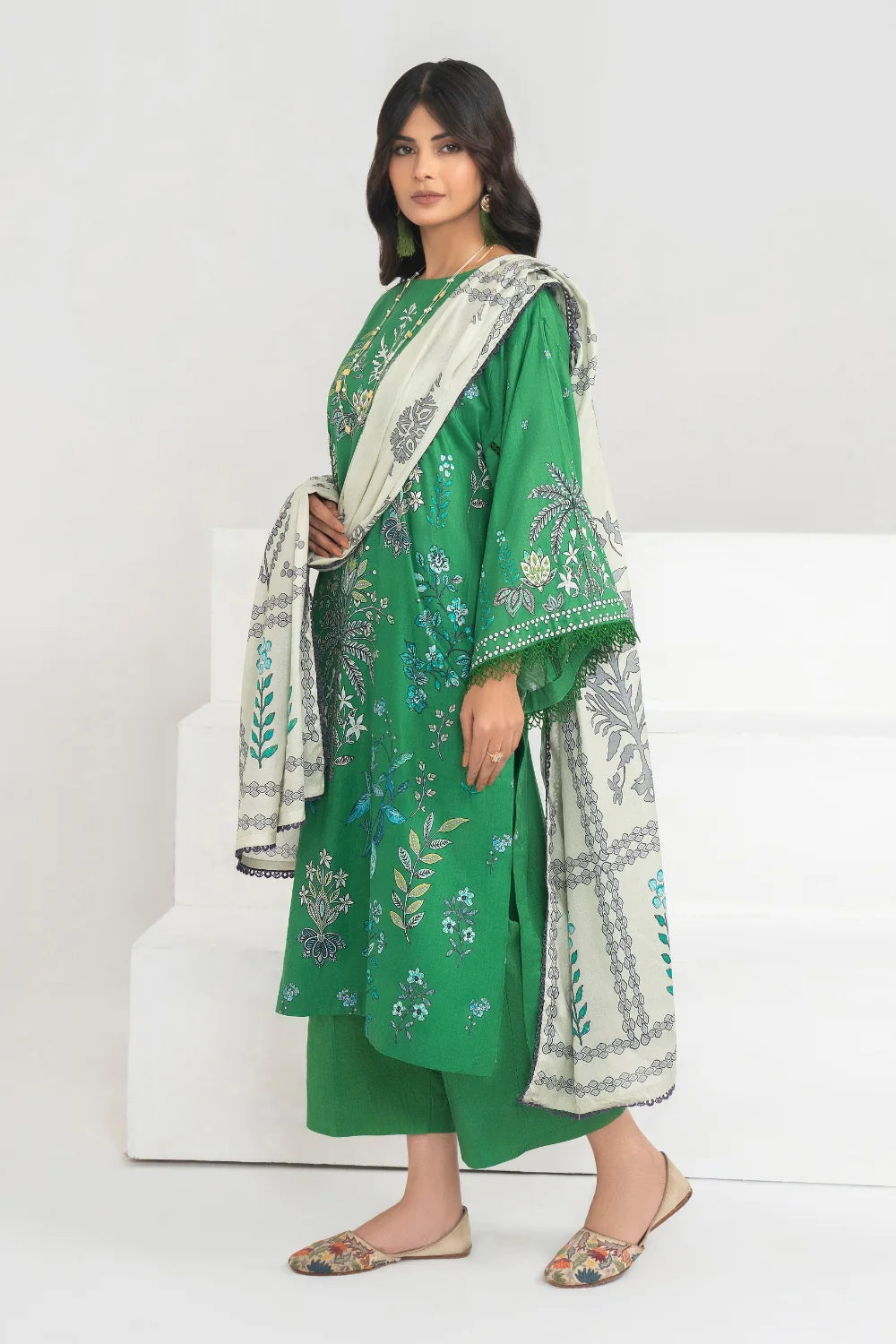 Ittehad | Printed Lawn 24 |  IP3P04-3PS-GRN - Khanumjan  Pakistani Clothes and Designer Dresses in UK, USA 