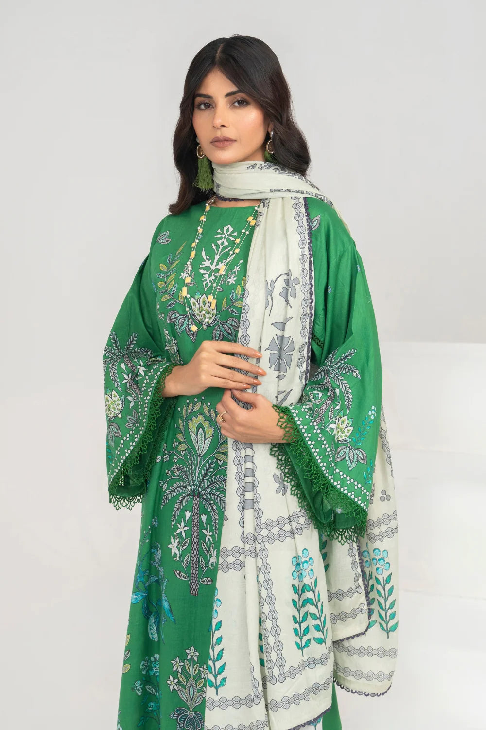 Ittehad | Printed Lawn 24 |  IP3P04-3PS-GRN - Khanumjan  Pakistani Clothes and Designer Dresses in UK, USA 