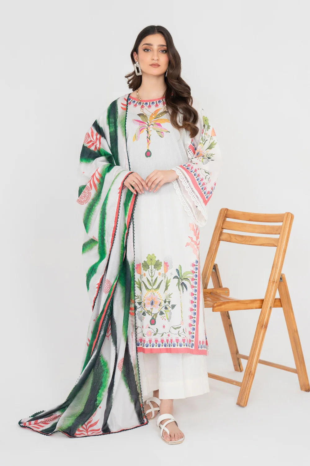 Ittehad | Printed Lawn 24 | IP3P05-3PS-OWH - Khanumjan  Pakistani Clothes and Designer Dresses in UK, USA 