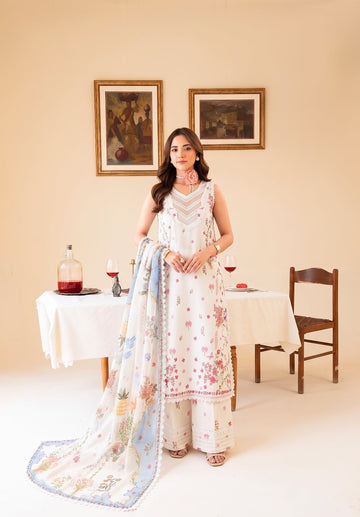 Faiza Faisal | FNF Printed Lawn | IVORY GRACE
