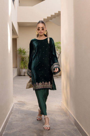 Dhanak | Velvet Edit | FW24DA-2622 DARK GREEN