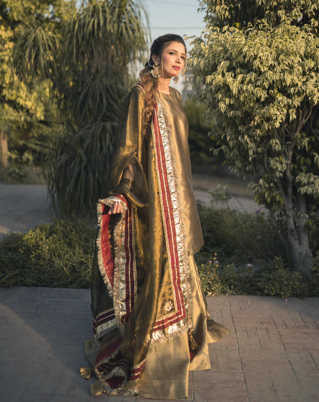 Zar | Gharara Formals | Brown