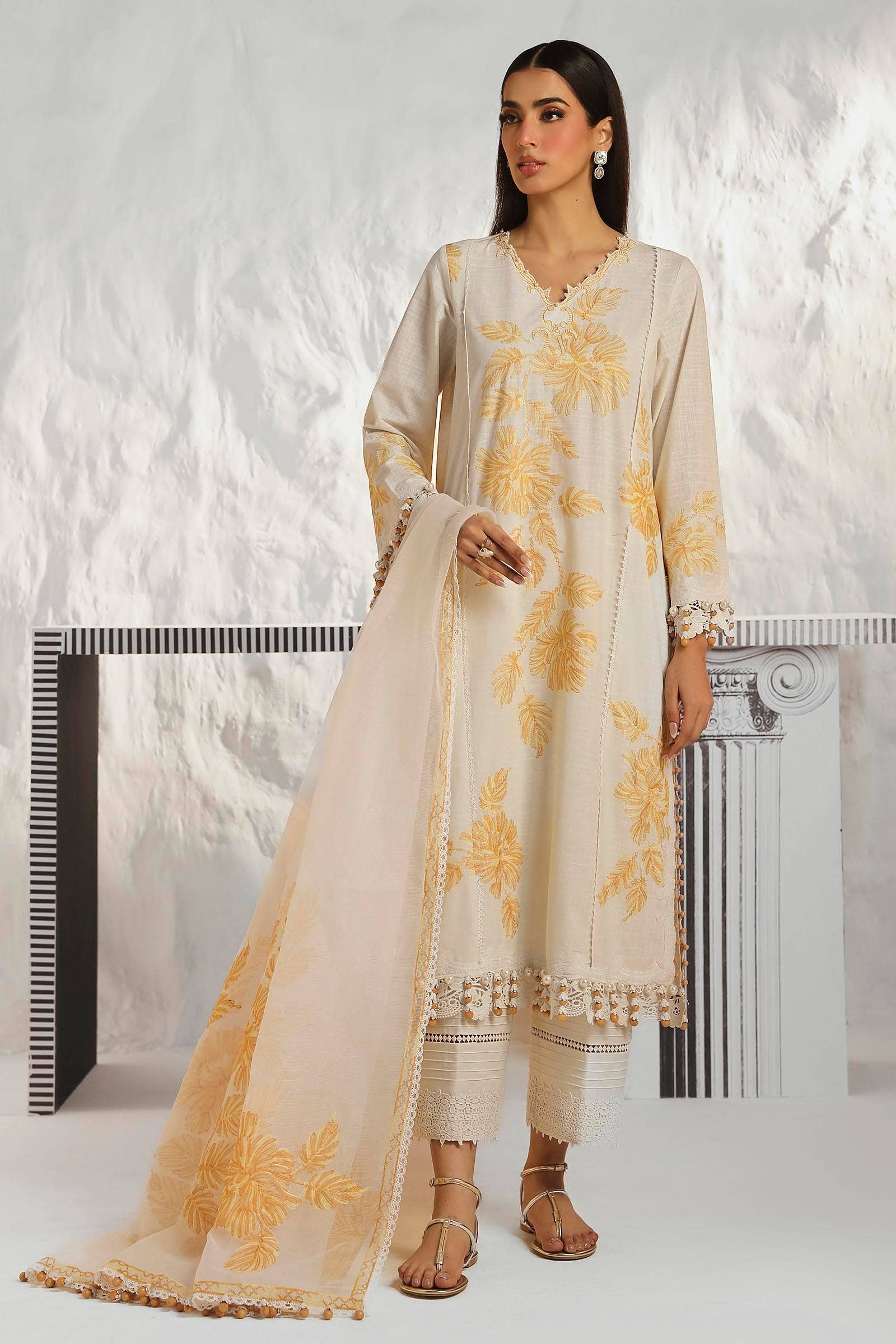 Sana Safinaz | Muzlin Summer 24 | 011B-CT - Khanumjan  Pakistani Clothes and Designer Dresses in UK, USA 