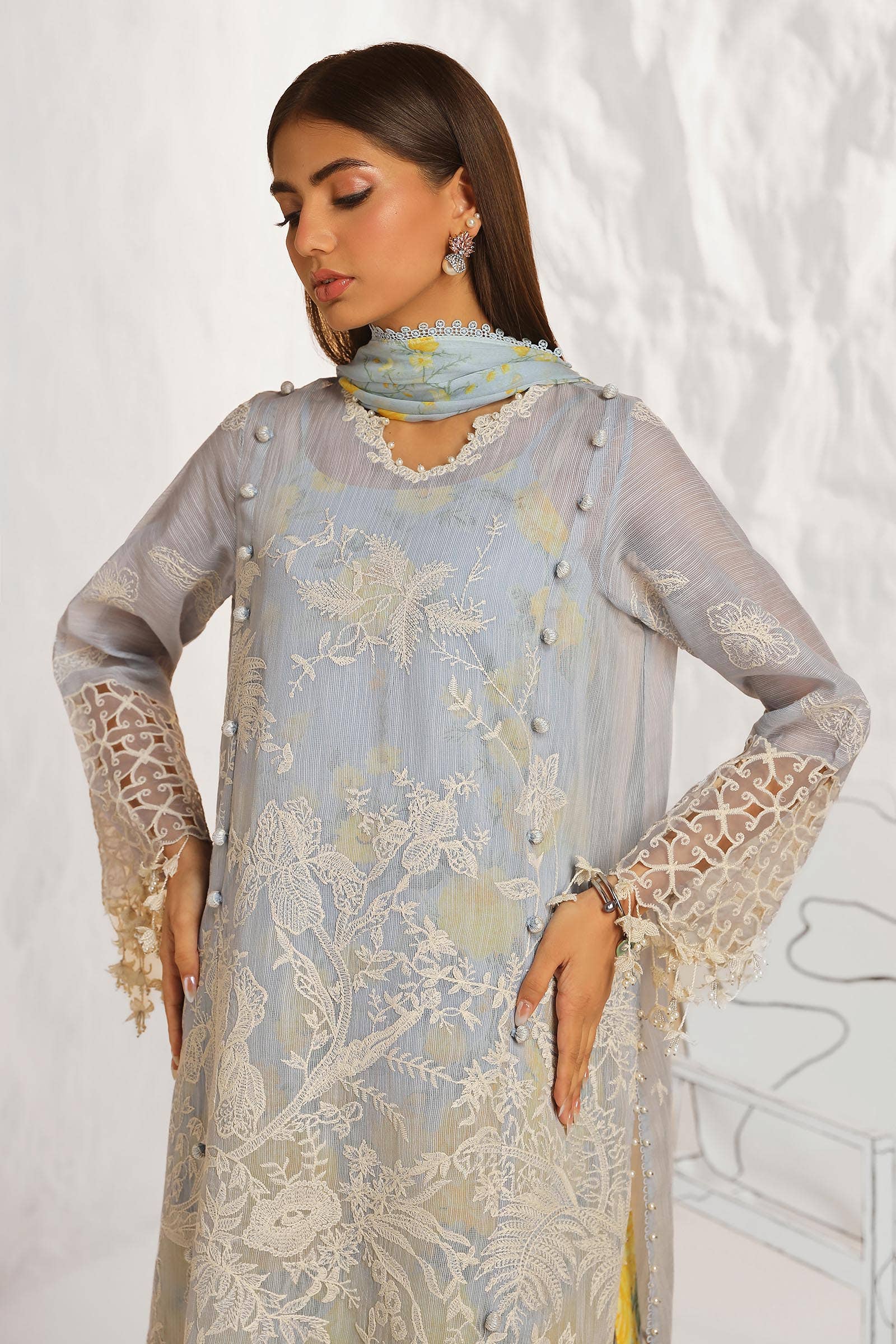 Sana Safinaz | Muzlin Summer 24 | 016A-CJ - Khanumjan  Pakistani Clothes and Designer Dresses in UK, USA 