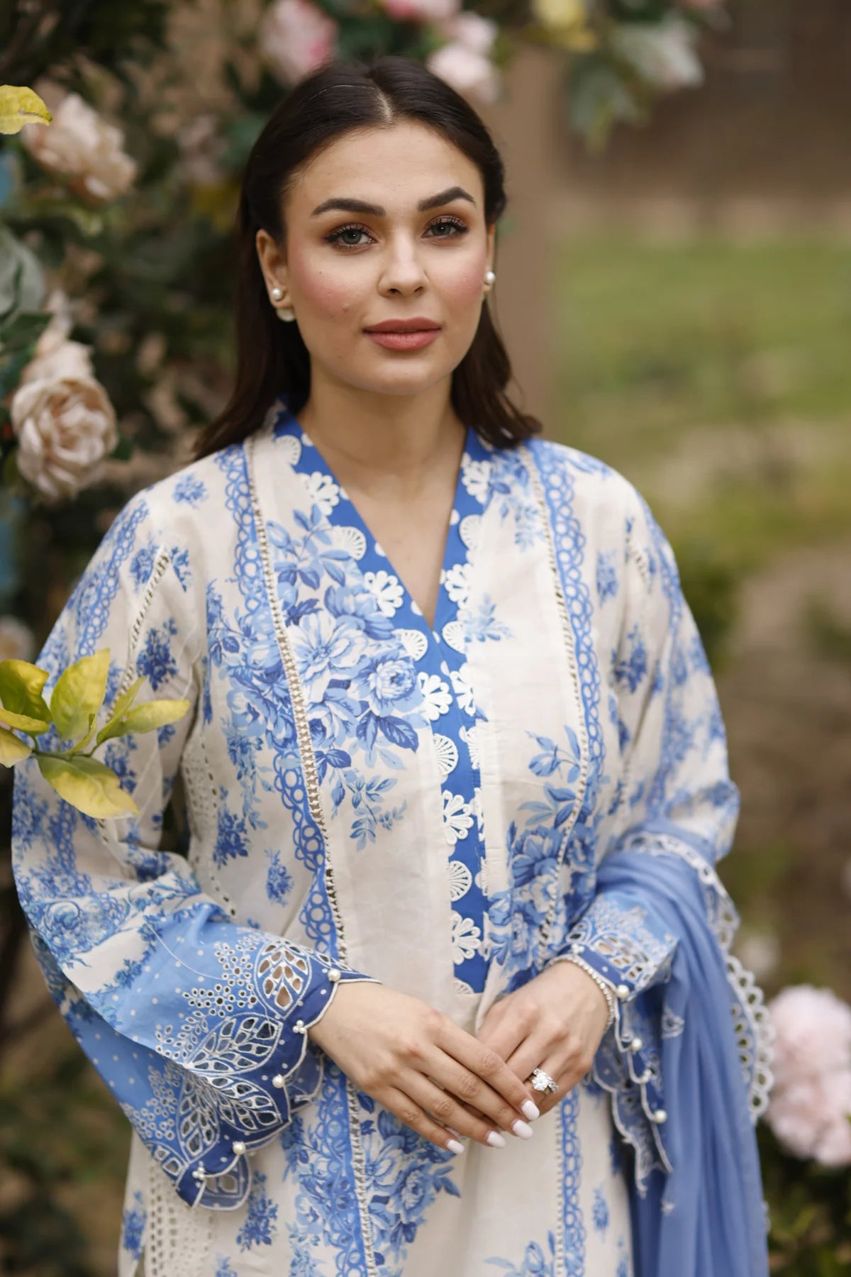 Manara | Vintage Flora 24 | Porcelain - Khanumjan  Pakistani Clothes and Designer Dresses in UK, USA 