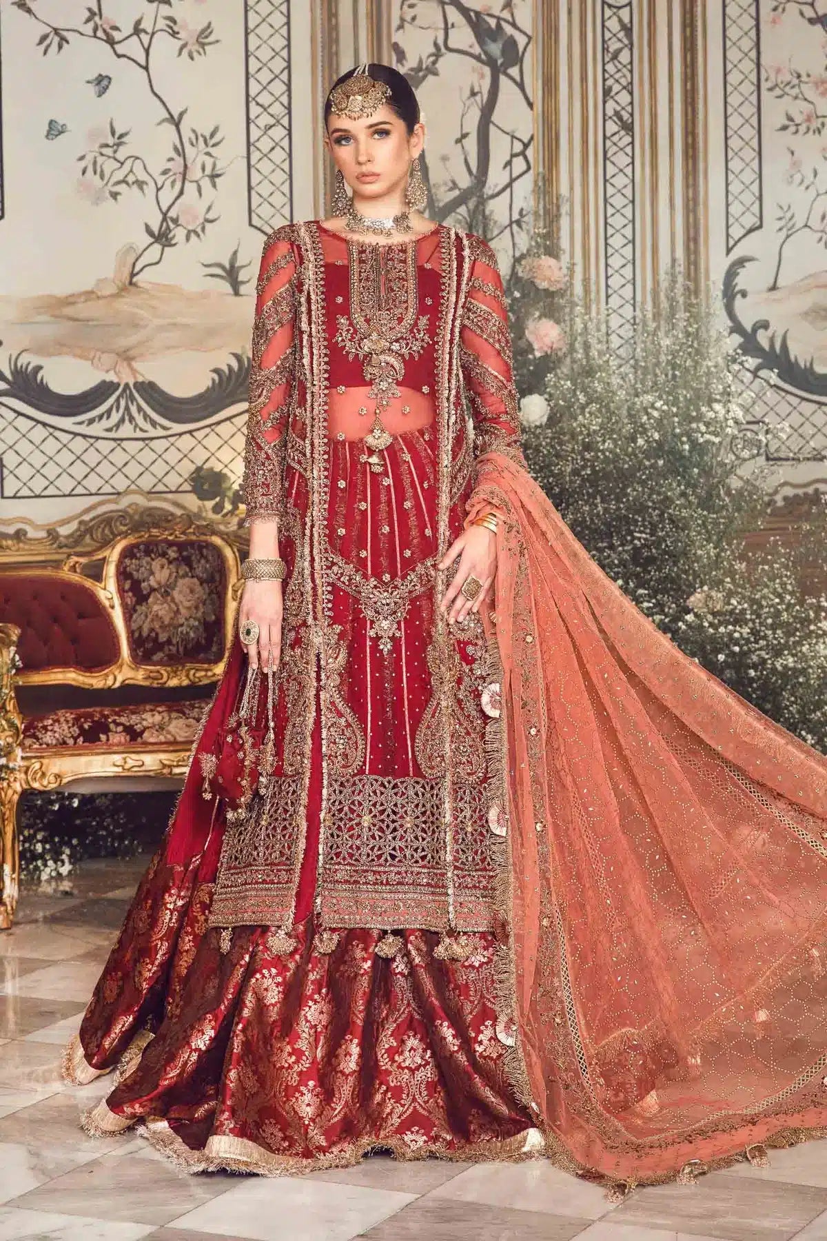 Maria B | Mbroidered Wedding Edition 23 | Maroon BD-2708 - Khanumjan  Pakistani Clothes and Designer Dresses in UK, USA 