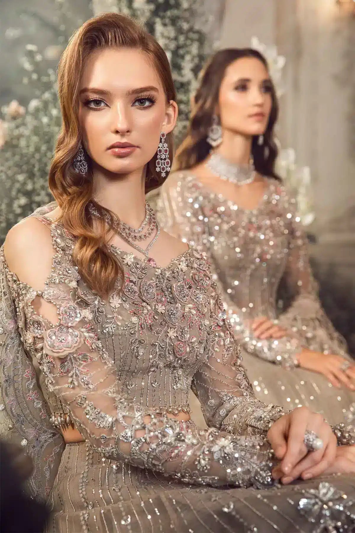 Maria B | Mbroidered Wedding Edition 23 | Grey BD-2703 - Khanumjan  Pakistani Clothes and Designer Dresses in UK, USA 