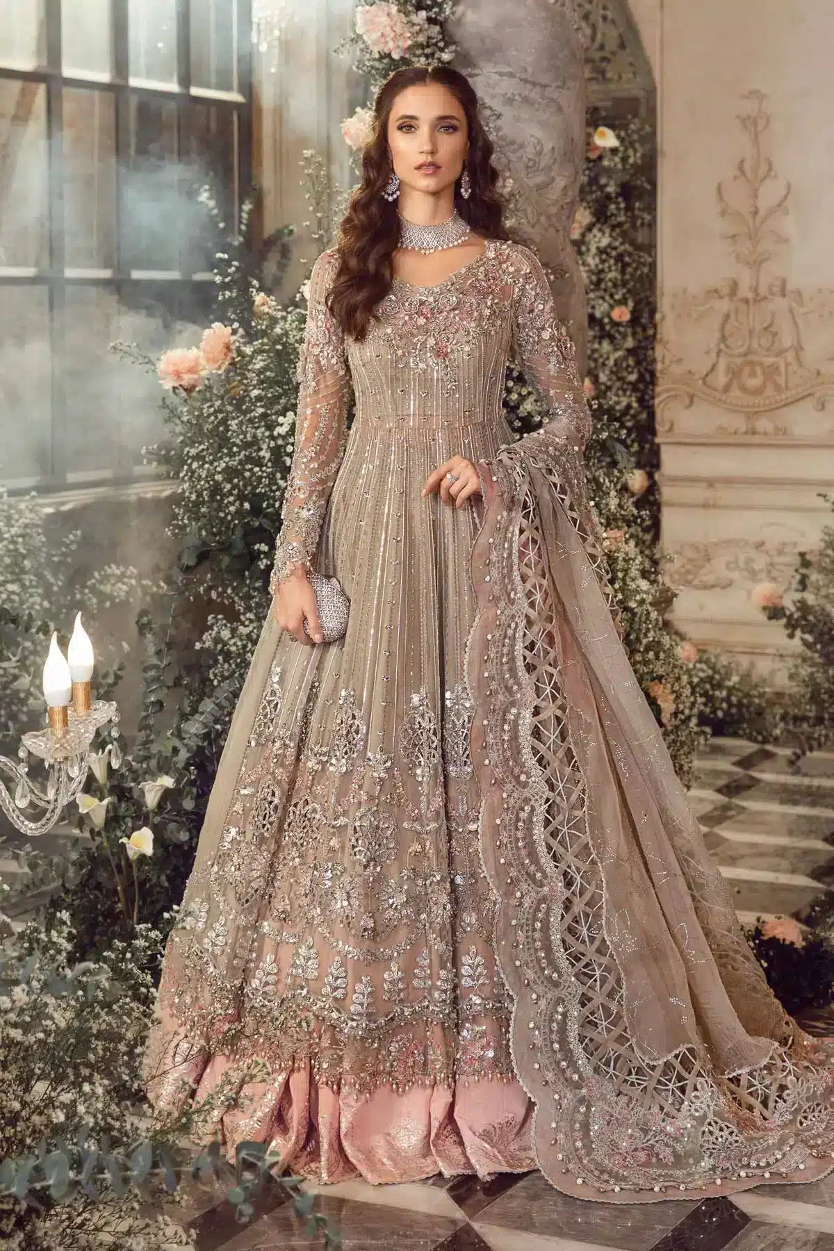 Maria B | Mbroidered Wedding Edition 23 | Grey BD-2703 - Khanumjan  Pakistani Clothes and Designer Dresses in UK, USA 