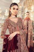 Maria B | Mbroidered Wedding Edition 23 |  Salmon Pink BD-2701 - Khanumjan  Pakistani Clothes and Designer Dresses in UK, USA 