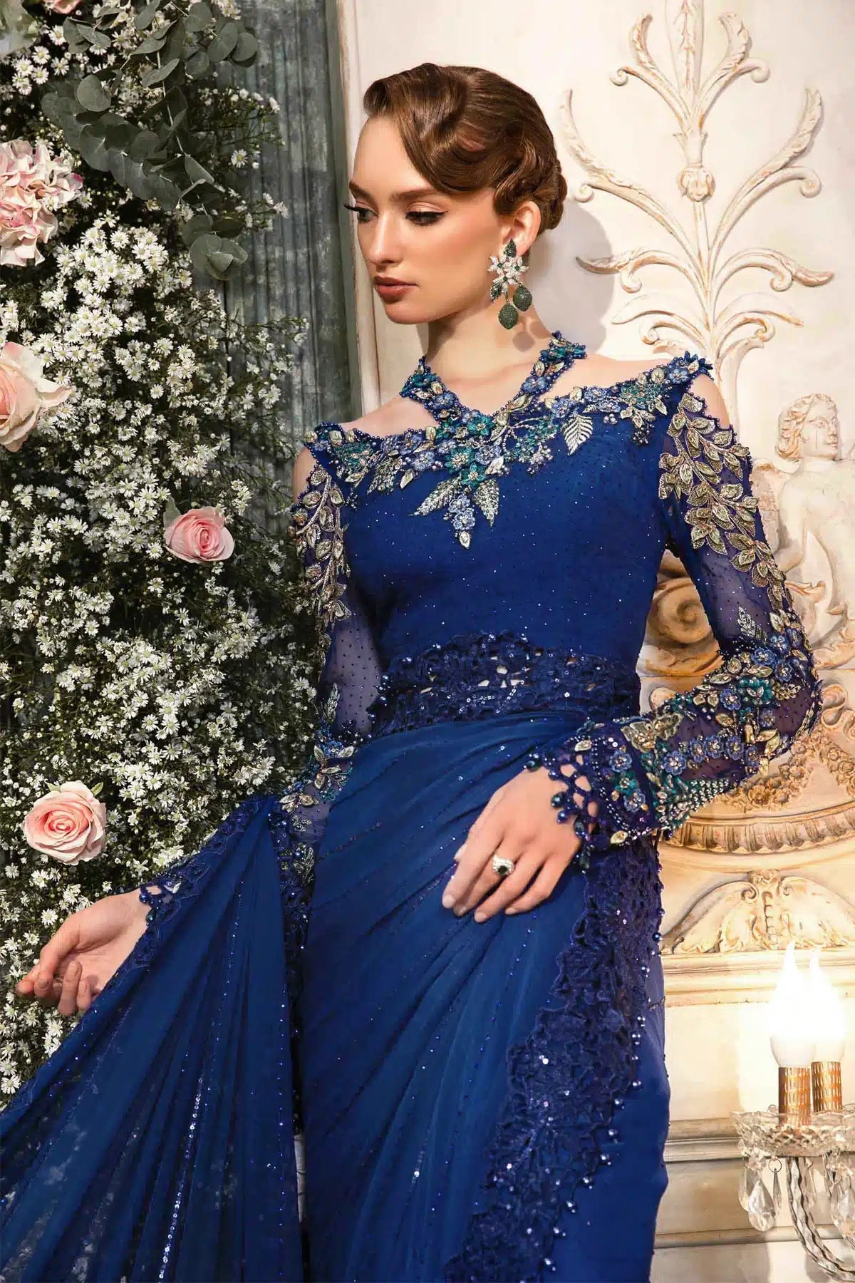 Maria B | Mbroidered Wedding Edition 23 | Cobalt Blue BD-2704 - Khanumjan  Pakistani Clothes and Designer Dresses in UK, USA 