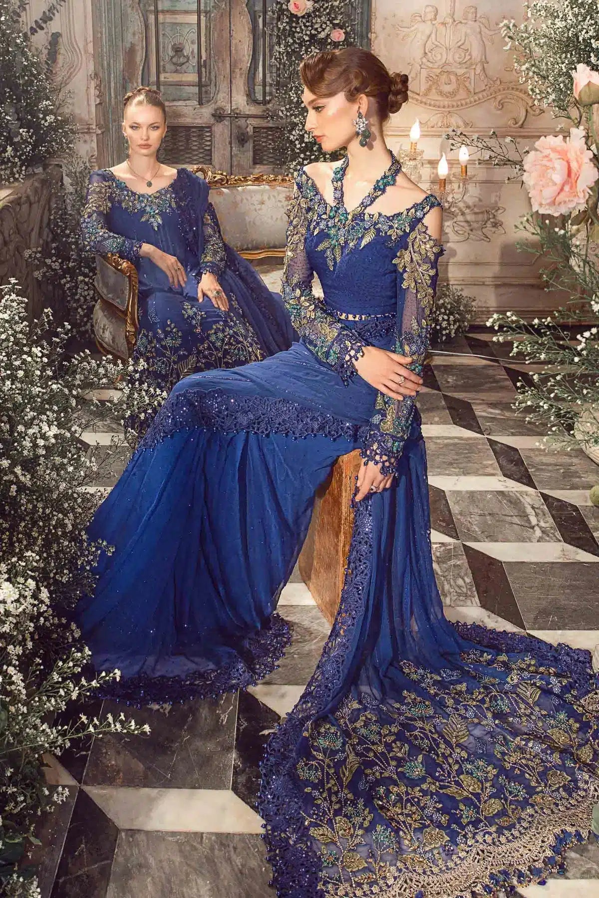 Maria B | Mbroidered Wedding Edition 23 | Cobalt Blue BD-2704 - Khanumjan  Pakistani Clothes and Designer Dresses in UK, USA 