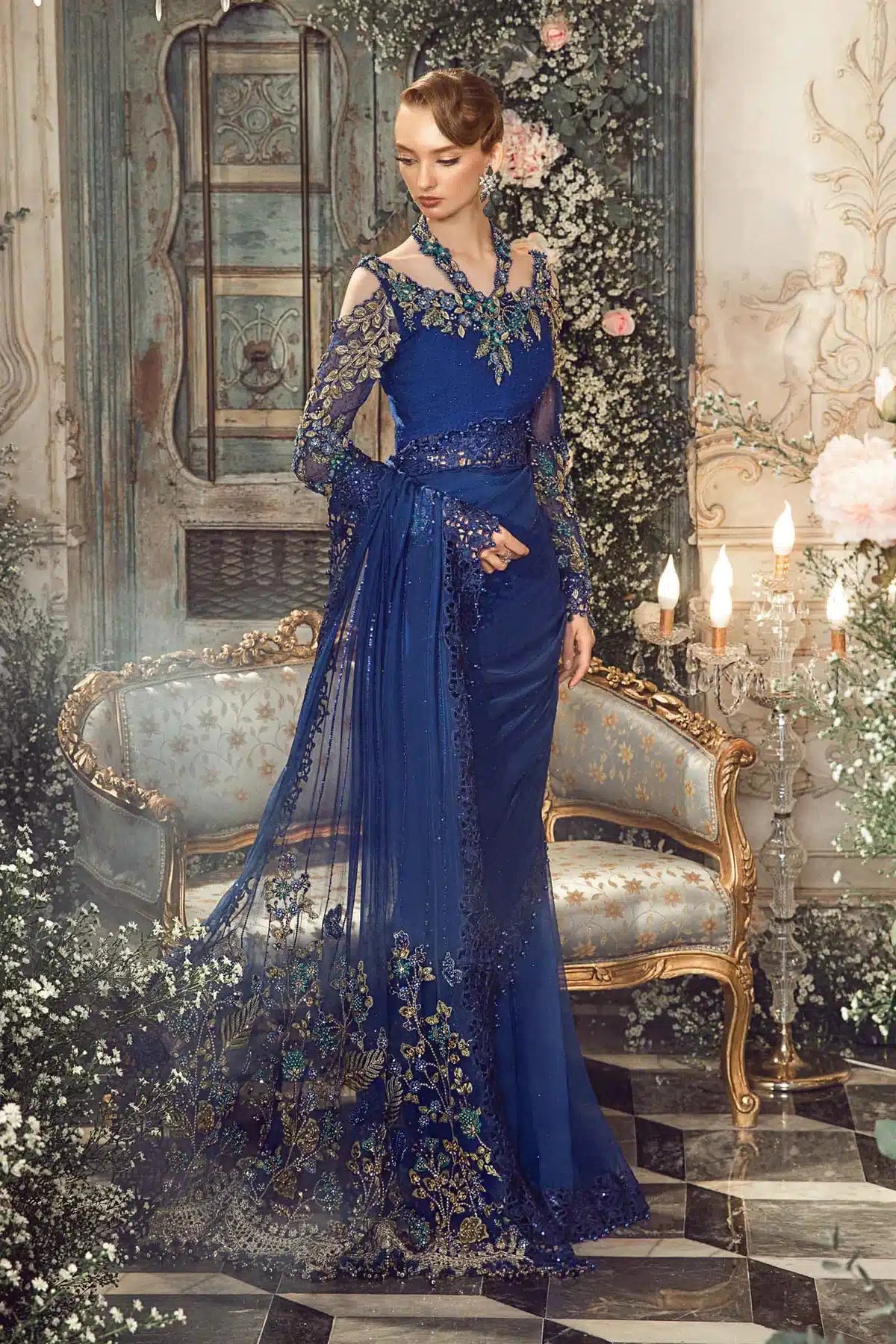 Maria B | Mbroidered Wedding Edition 23 | Cobalt Blue BD-2704 - Khanumjan  Pakistani Clothes and Designer Dresses in UK, USA 