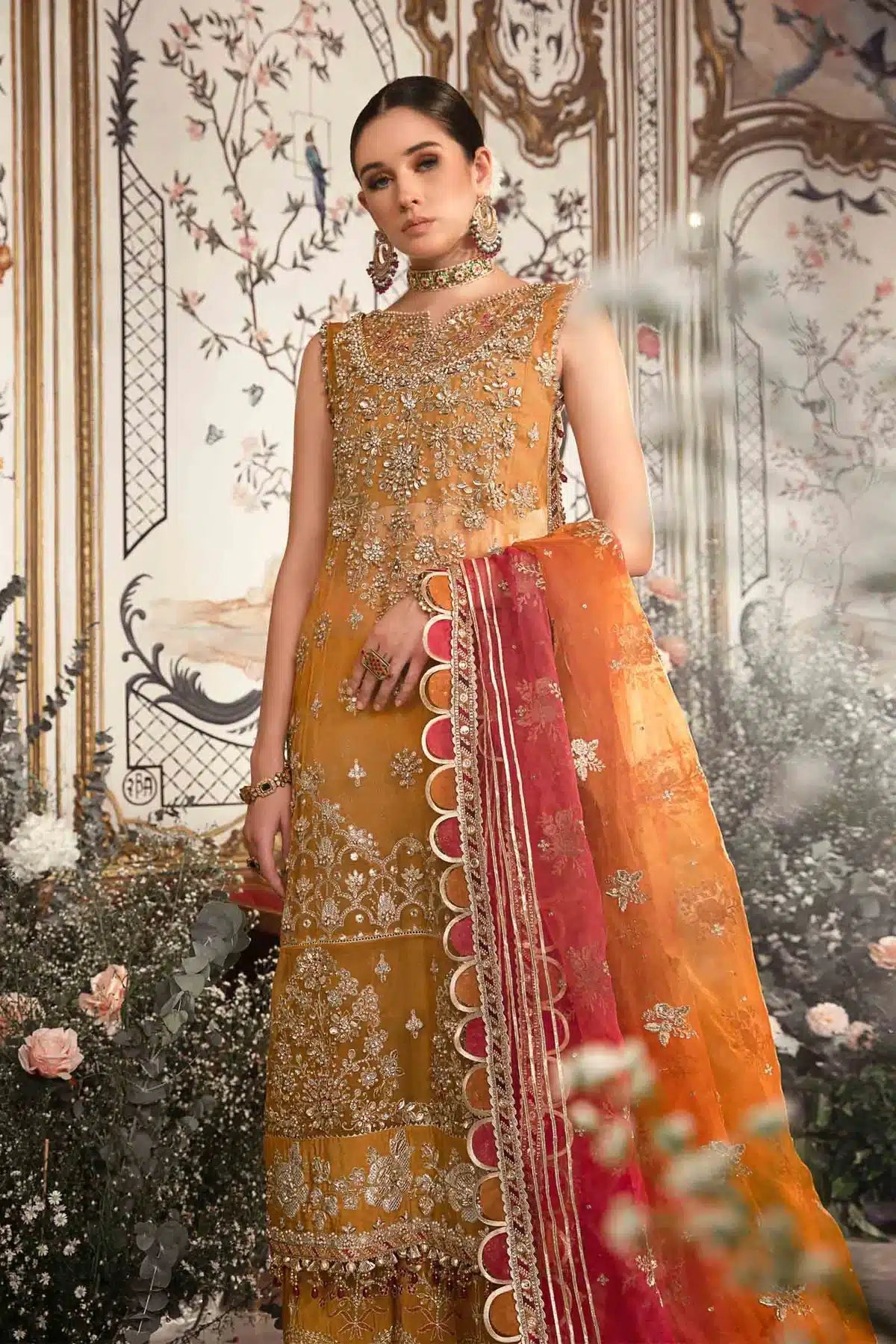 Maria B | Mbroidered Wedding Edition 23 | Mustard BD-2707 - Khanumjan  Pakistani Clothes and Designer Dresses in UK, USA 