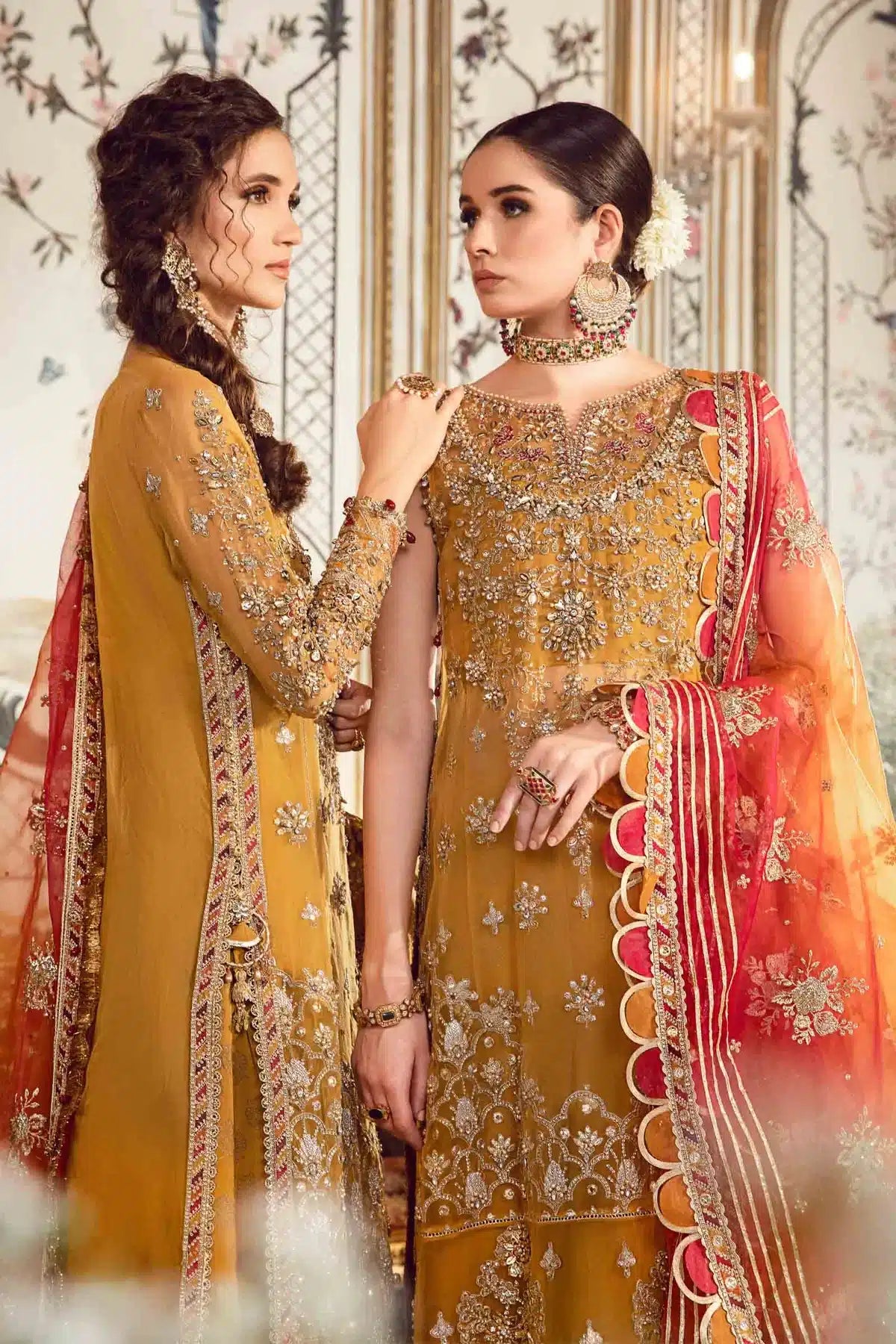 Maria B | Mbroidered Wedding Edition 23 | Mustard BD-2707 - Khanumjan  Pakistani Clothes and Designer Dresses in UK, USA 