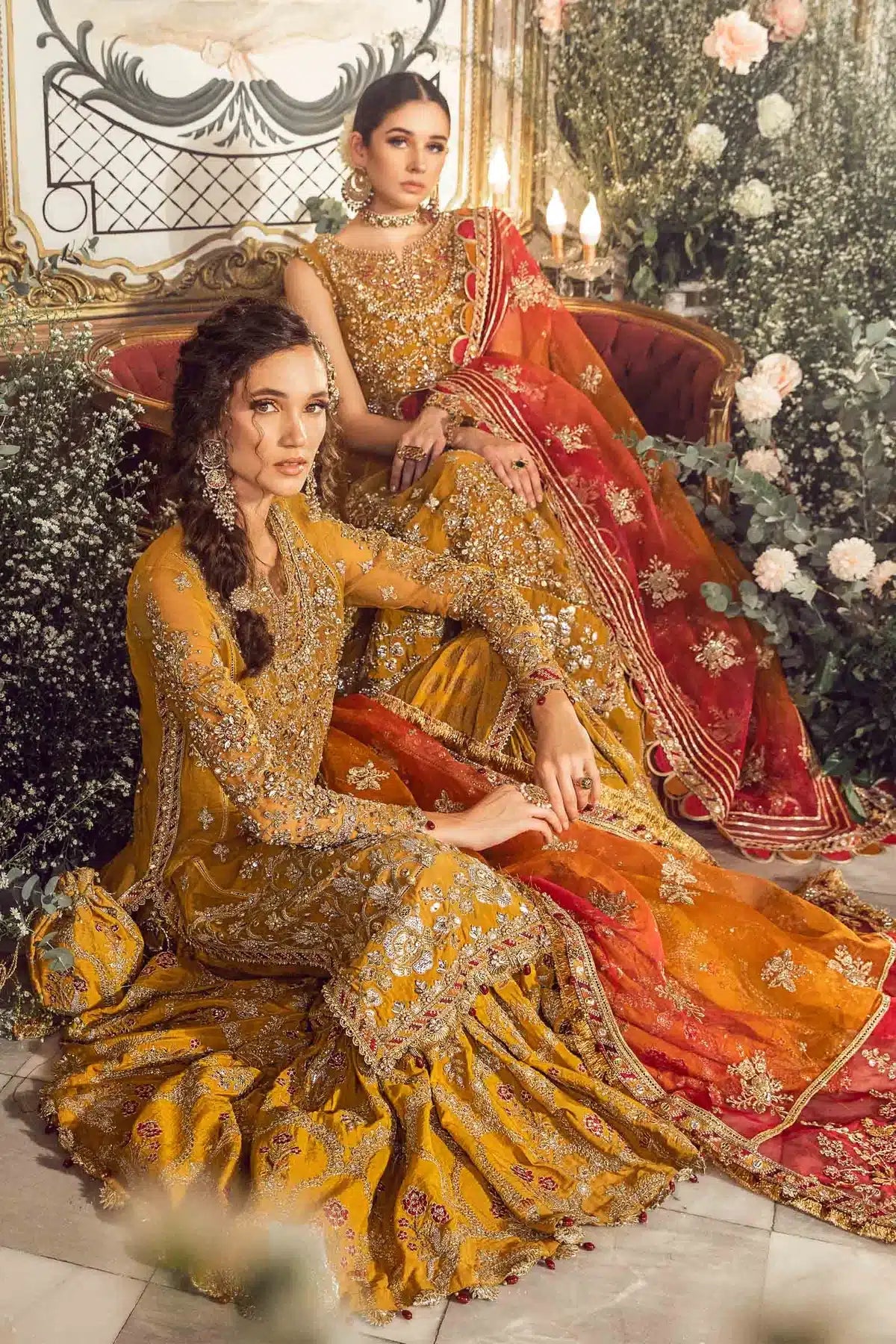 Maria B | Mbroidered Wedding Edition 23 | Mustard BD-2707 - Khanumjan  Pakistani Clothes and Designer Dresses in UK, USA 