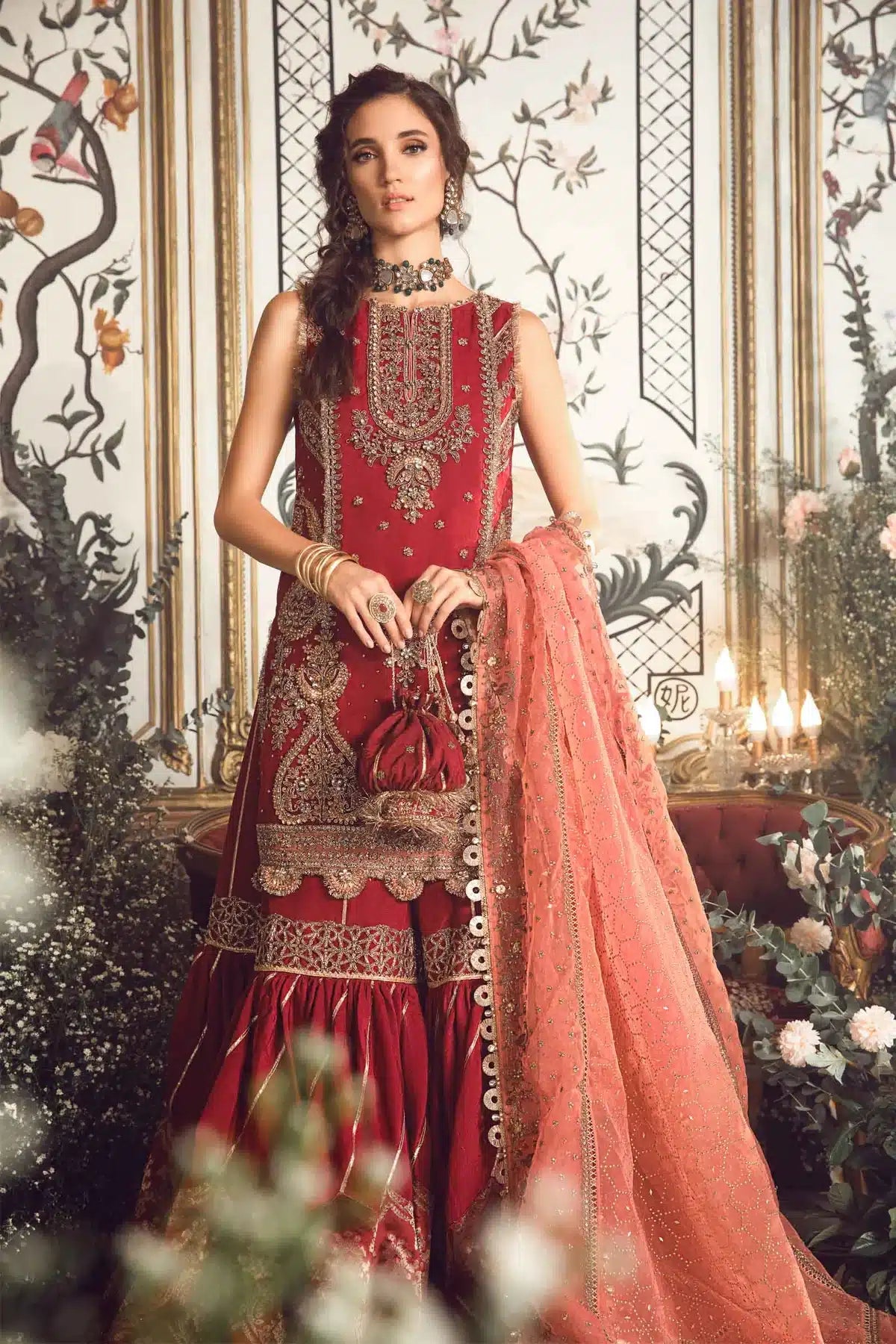 Maria B | Mbroidered Wedding Edition 23 | Maroon BD-2708 - Khanumjan  Pakistani Clothes and Designer Dresses in UK, USA 