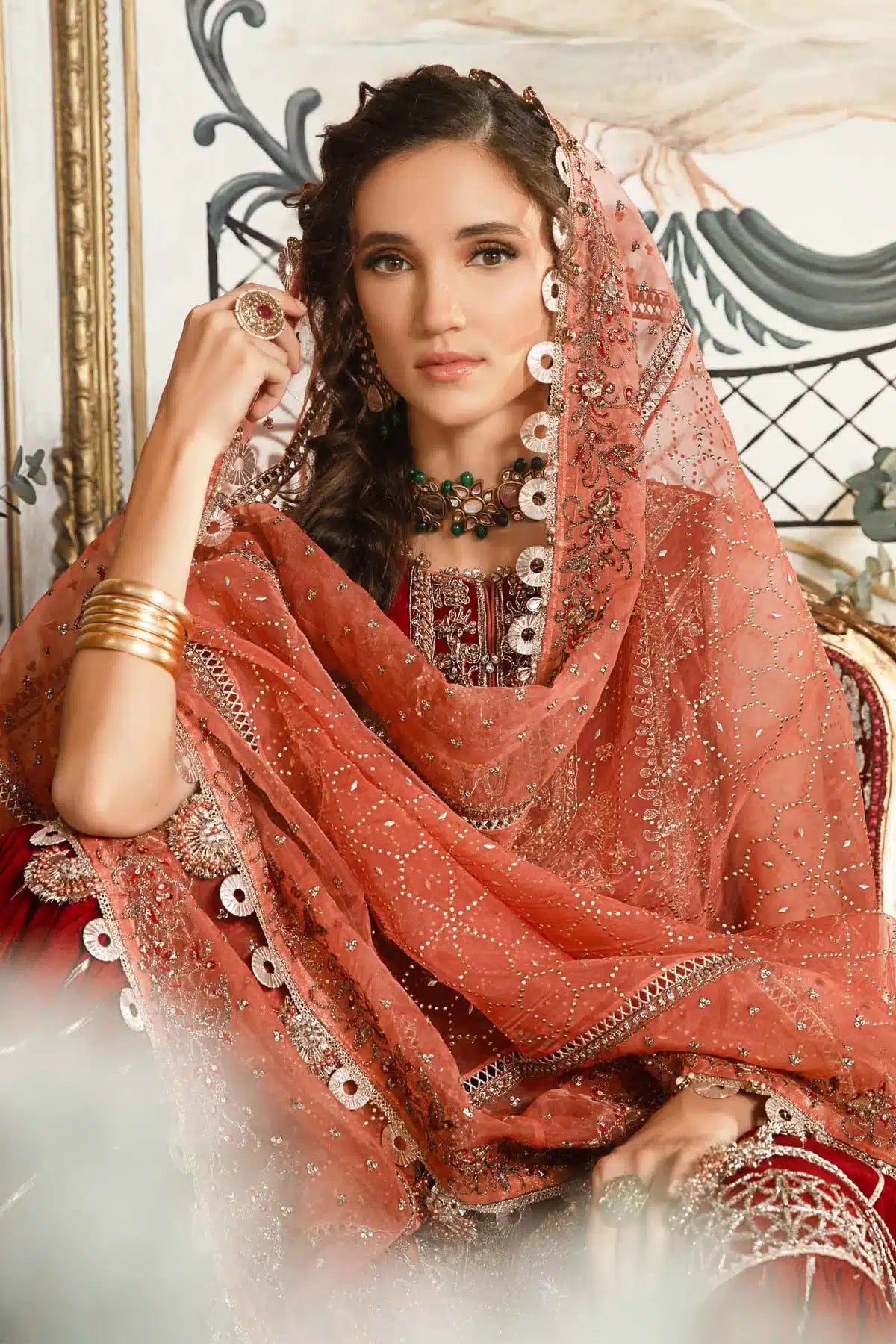 Maria B | Mbroidered Wedding Edition 23 | Maroon BD-2708 - Khanumjan  Pakistani Clothes and Designer Dresses in UK, USA 