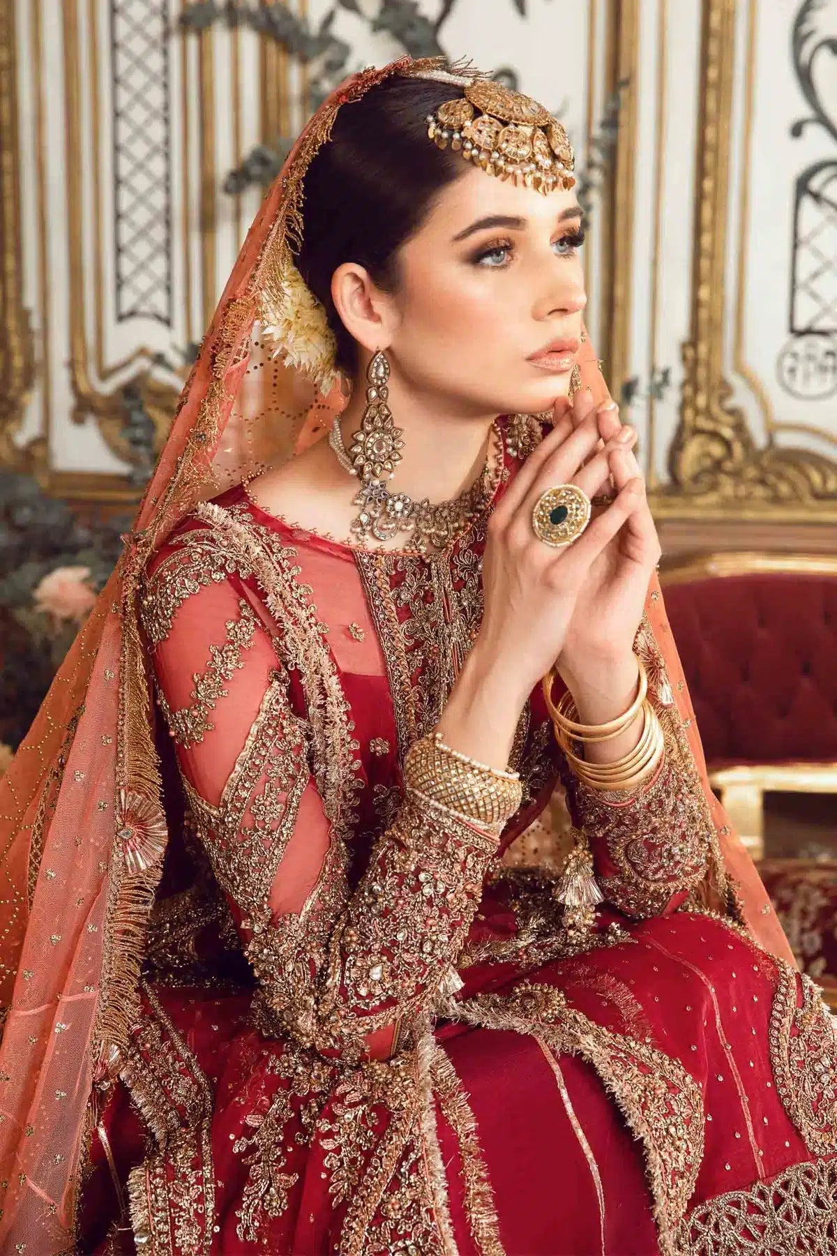 Maria B | Mbroidered Wedding Edition 23 | Maroon BD-2708 - Khanumjan  Pakistani Clothes and Designer Dresses in UK, USA 