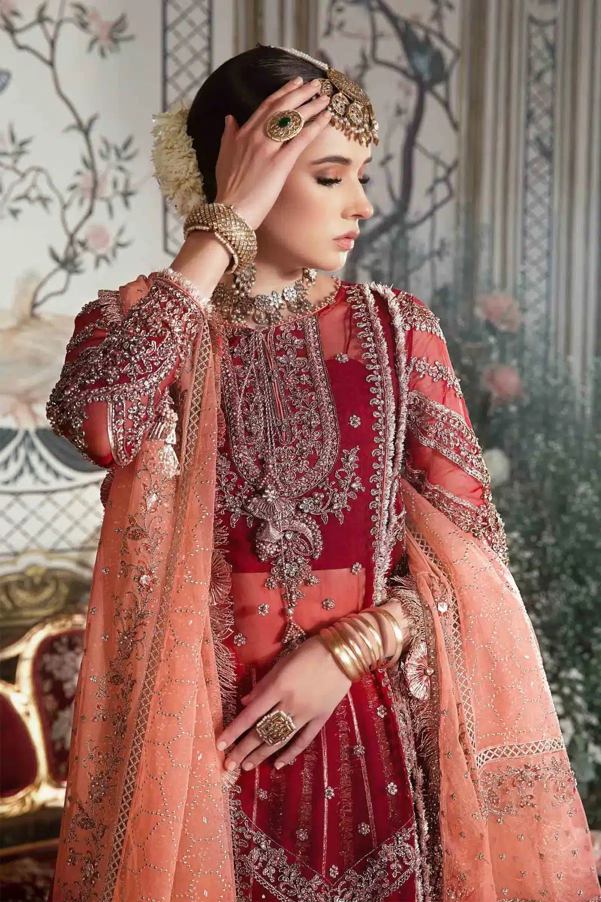 Maria B | Mbroidered Wedding Edition 23 | Maroon BD-2708 - Khanumjan  Pakistani Clothes and Designer Dresses in UK, USA 