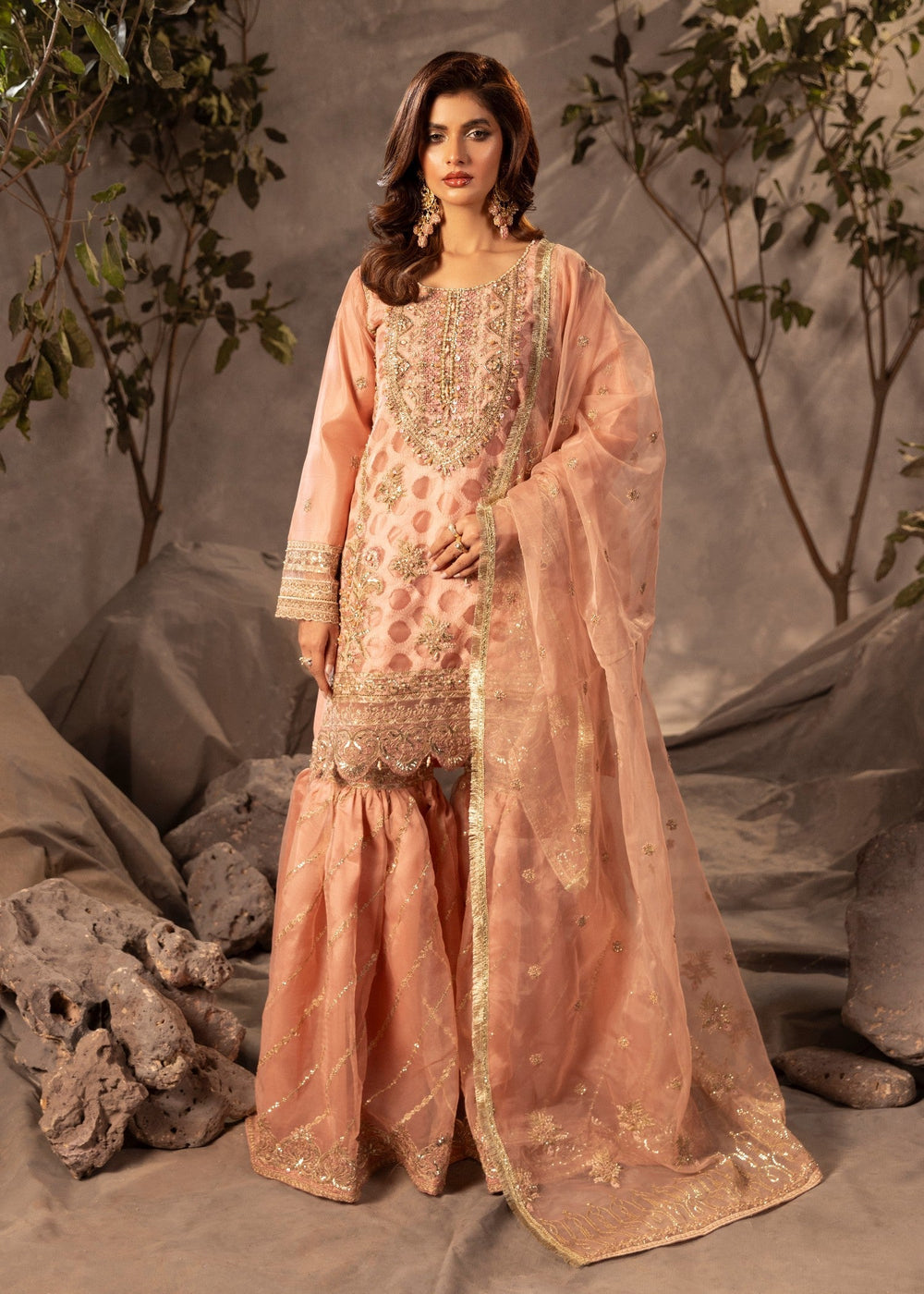 Diara Couture | Tabeer Formals | US-493 - PEACH