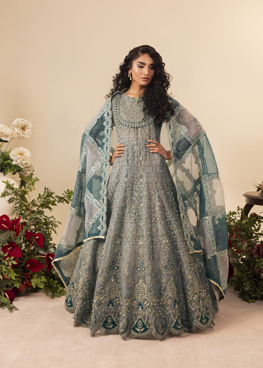 Diara Couture | Tabeer Formals | DF-13 - FROST BLUE