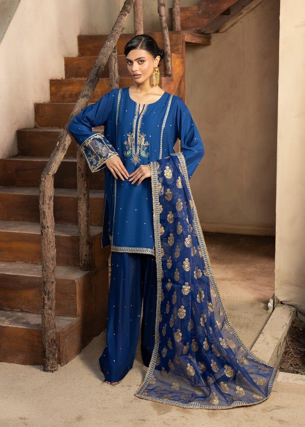 Diara Couture | Rangrez Luxe Pret | DF-50 - NAVY BLUE