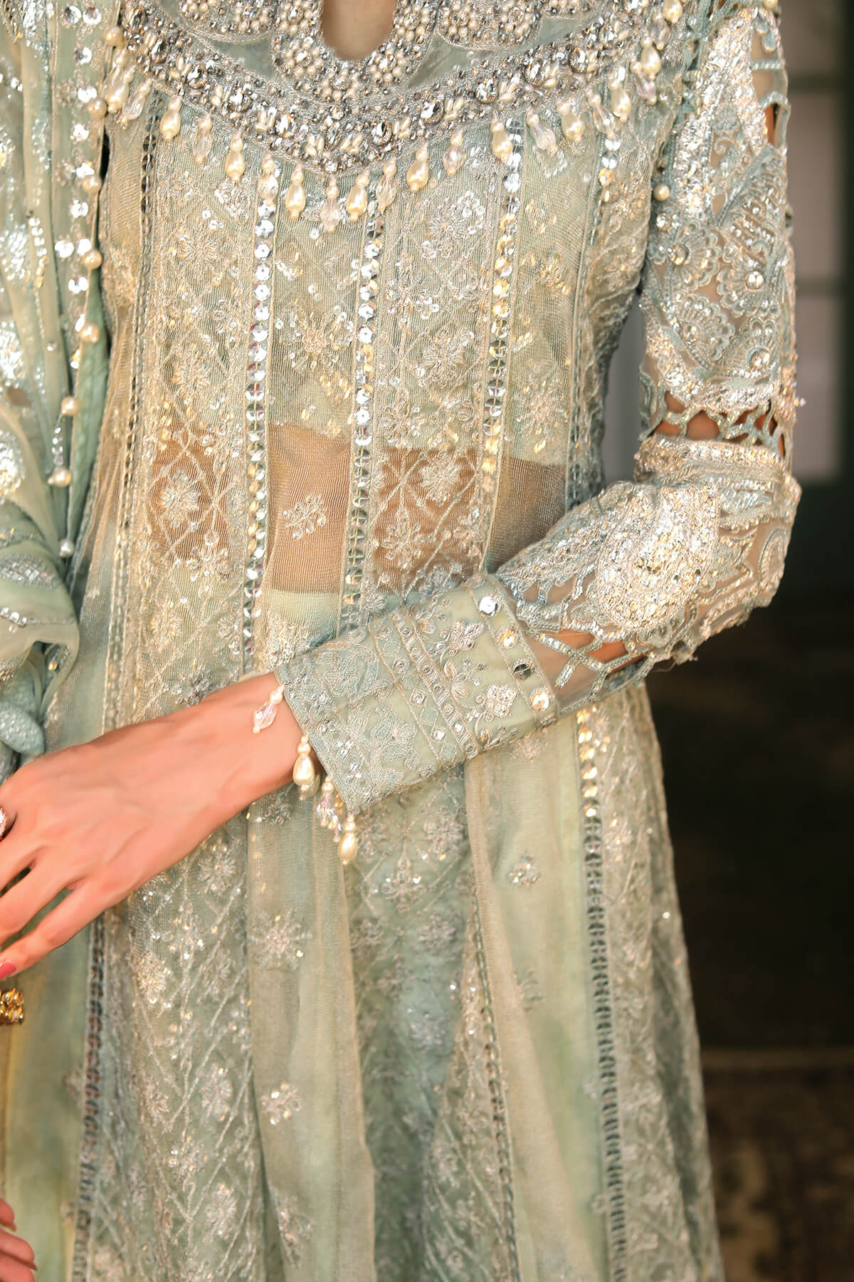 Raeesa Premium | Wajadan Wedding Formals | WD-2 Pea Green - Khanumjan  Pakistani Clothes and Designer Dresses in UK, USA 