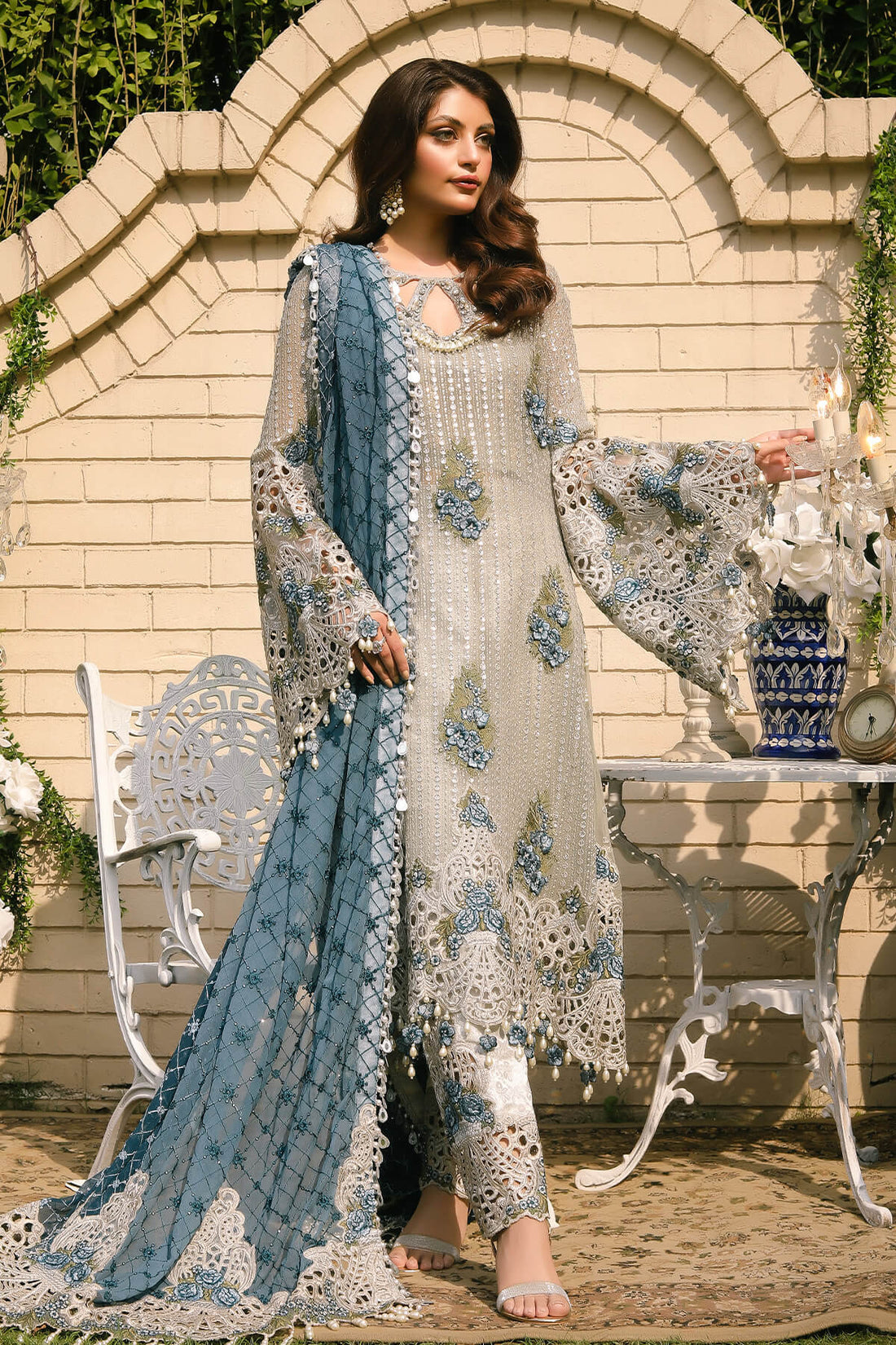 Raeesa Premium | Wajadan Wedding Formals | WD-5 Silver Grey - Khanumjan  Pakistani Clothes and Designer Dresses in UK, USA 