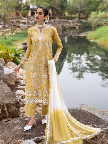 Roheenaz | Dahlia Embroidered Lawn 24 | Forsythia - Khanumjan  Pakistani Clothes and Designer Dresses in UK, USA 