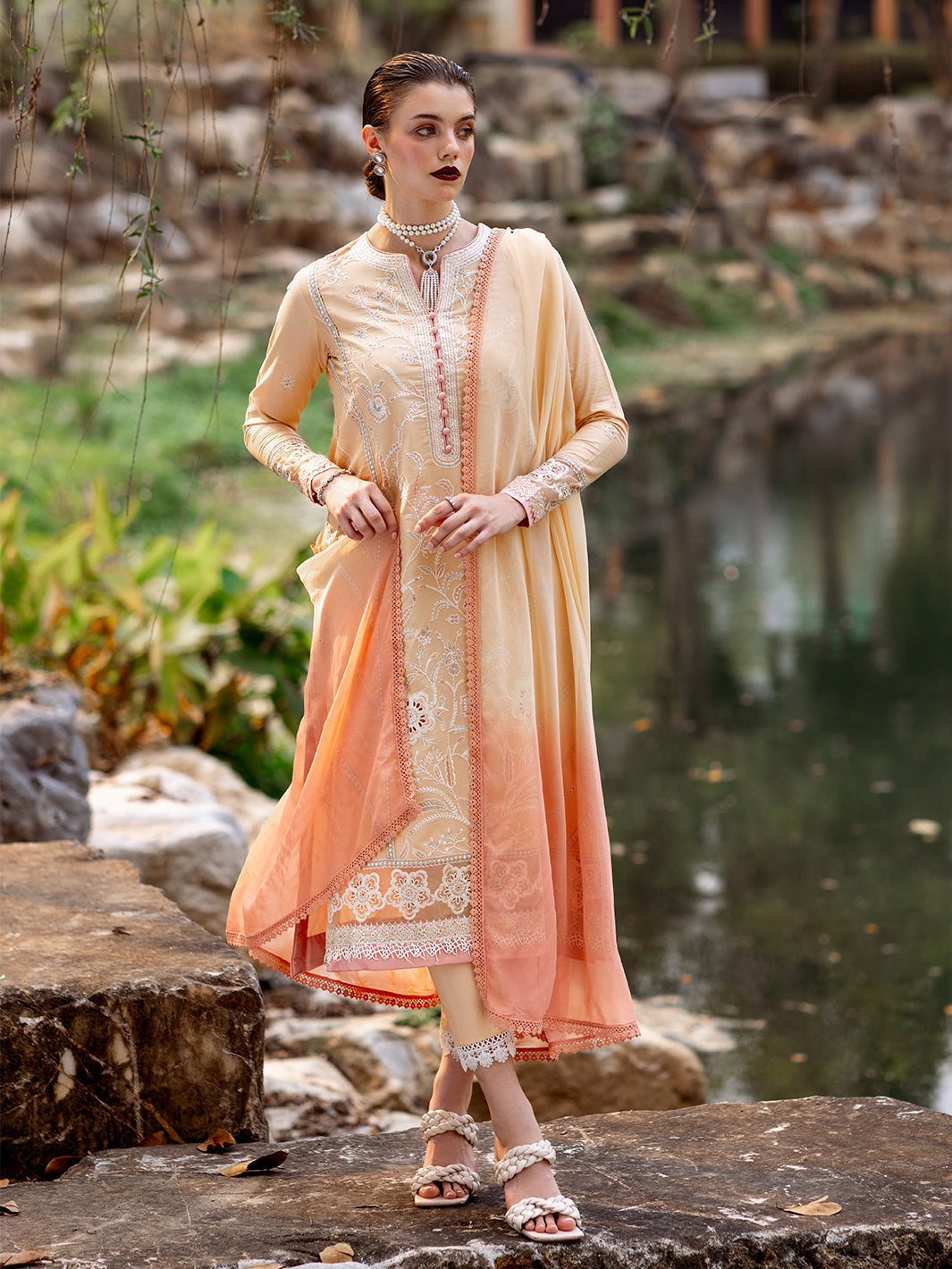 Roheenaz | Dahlia Embroidered Lawn 24 | Magnolia - Khanumjan  Pakistani Clothes and Designer Dresses in UK, USA 