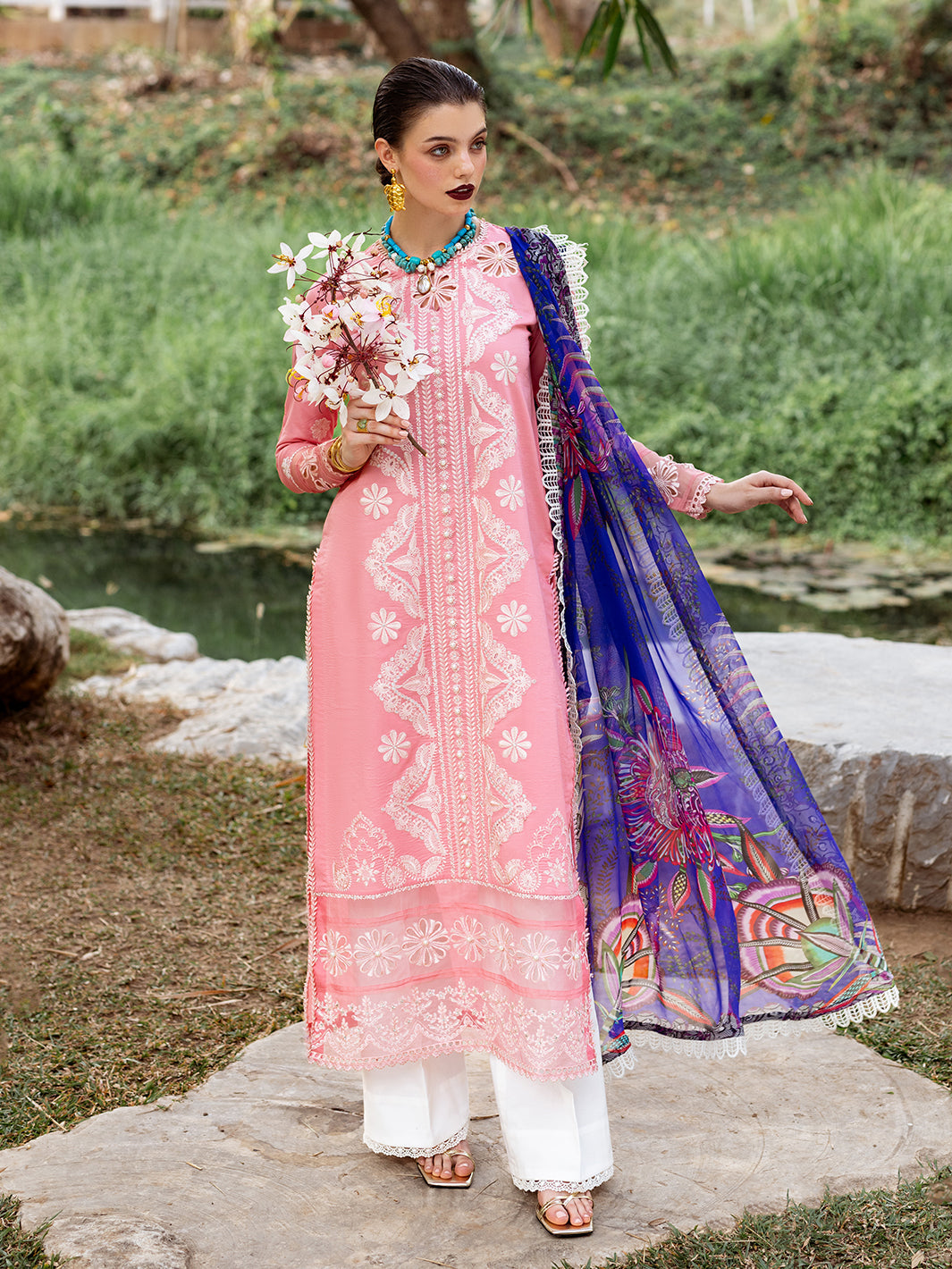 Roheenaz | Dahlia Embroidered Lawn 24 | Orchid - Khanumjan  Pakistani Clothes and Designer Dresses in UK, USA 