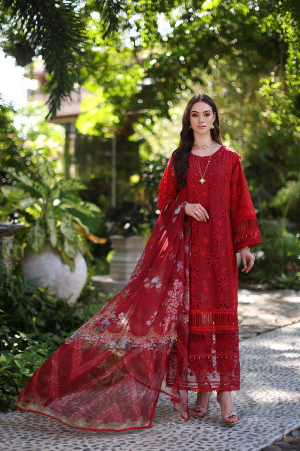 Noor by Saadia Asad | Luxury Chikankari Lawn’24 | D2-B Red - Khanumjan  Pakistani Clothes and Designer Dresses in UK, USA 