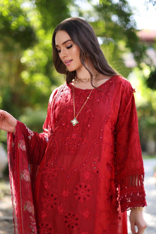 Noor by Saadia Asad | Luxury Chikankari Lawn’24 | D2-B Red - Khanumjan  Pakistani Clothes and Designer Dresses in UK, USA 