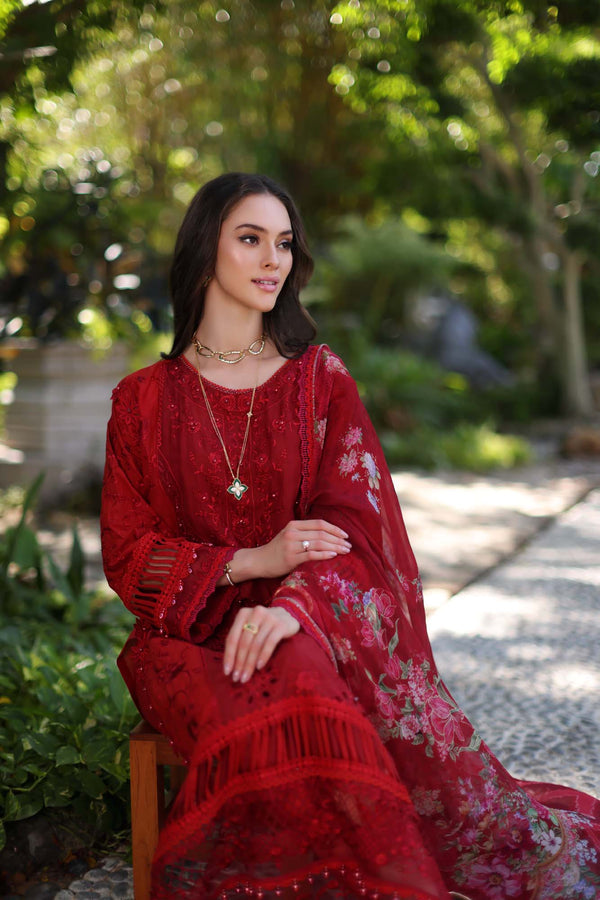 Noor by Saadia Asad | Luxury Chikankari Lawn’24 | D2-B Red - Khanumjan  Pakistani Clothes and Designer Dresses in UK, USA 