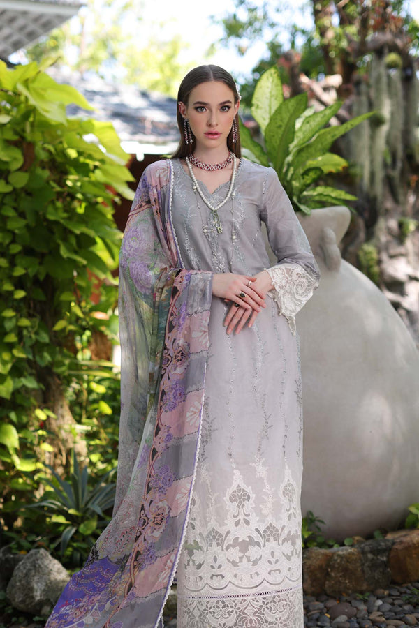 Noor by Saadia Asad | Luxury Chikankari Lawn’24 | D1-B Grey Ombre - Khanumjan  Pakistani Clothes and Designer Dresses in UK, USA 