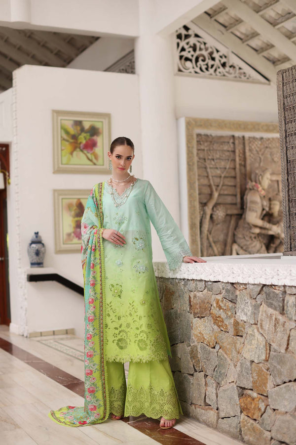 Noor by Saadia Asad | Luxury Chikankari Lawn’24 | D5-A Aqua Ombre - Khanumjan  Pakistani Clothes and Designer Dresses in UK, USA 